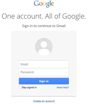 Google sign-in page to continue to Gmail