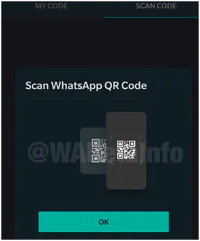 WhatsApp Scan Code tab on Android with the Scan WhatsApp QR Code prompt