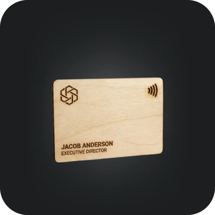 Covve business card bamboo sample