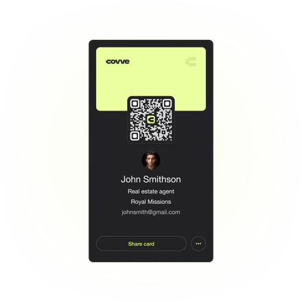 Covve - Business Card Scanner Business card - Website graphic