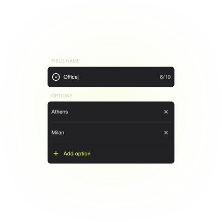 Covve - Scanner custom fields dropdown