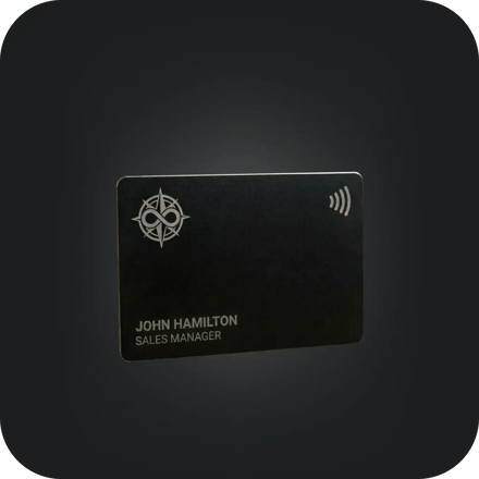 Covve digital business card metal sample