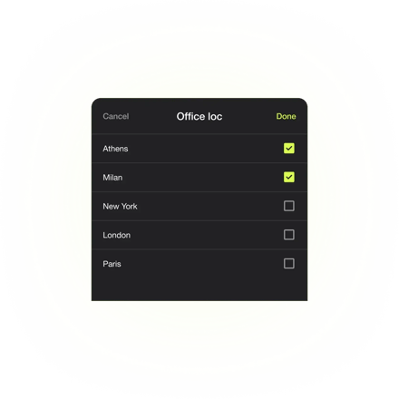 Covve - Scanner custom fields multi-select