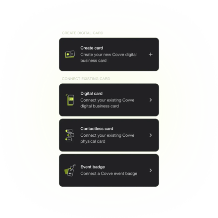 Covve - Virtual and Digital Business cards - Website graphic