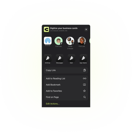 Covve Digital Business Card - Share with anyone - Website graphic