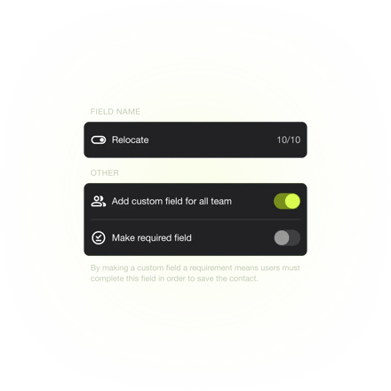 Covve - Scanner custom fields toggle