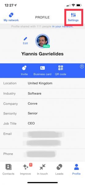 Contacts export to CSV screenshot1
