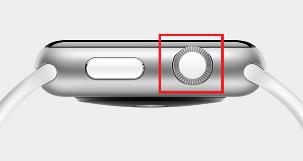 Apple Watch side view with the Digital Crown highlighted
