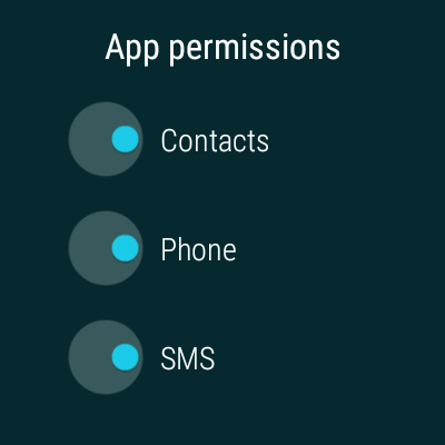 Wear OS App permissions with Contacts, Phone and SMS turned on