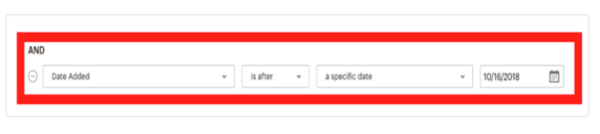 Second Mailchimp segment condition: Date Added is after a specific date