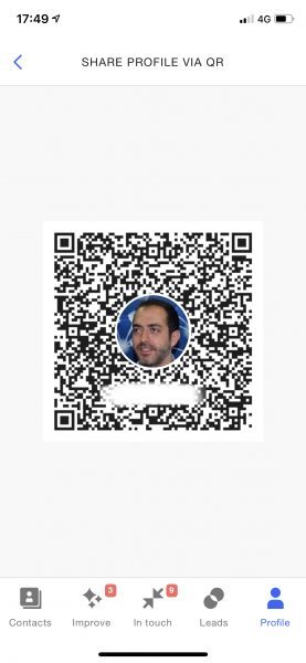 Screenshot of profile QR