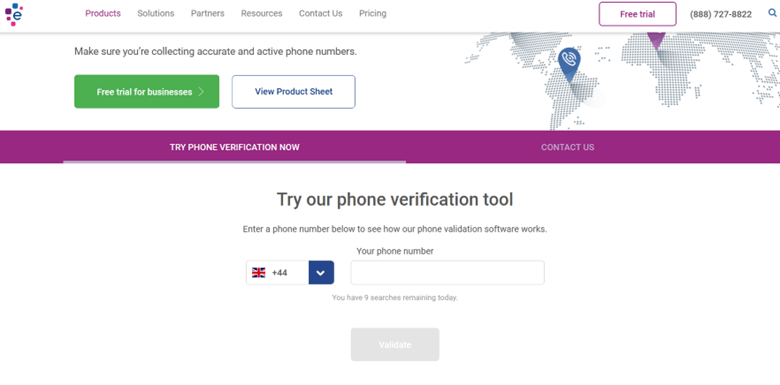 Experian phone verification tool