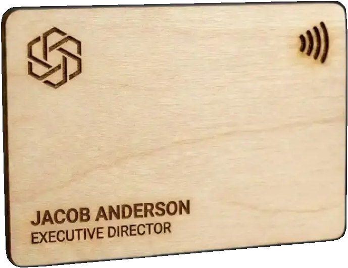 Covve business card bamboo sample