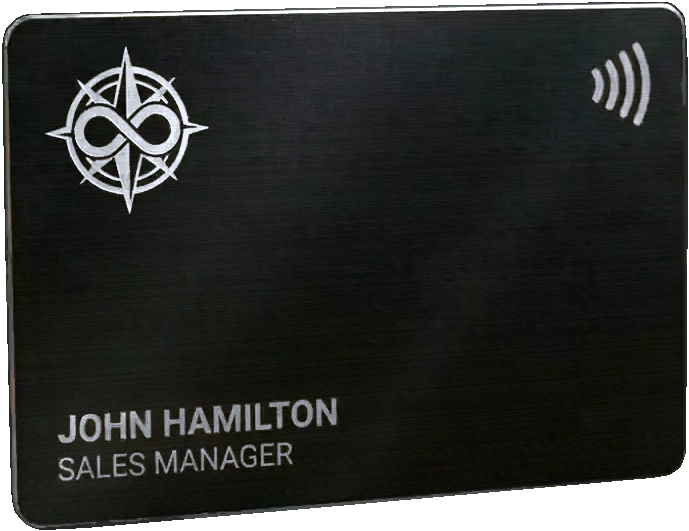 Covve digital business card metal sample