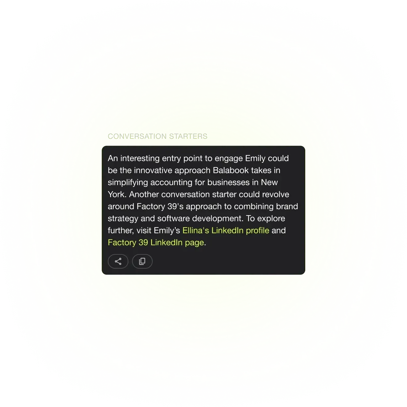 Covve - AI Research conversation starters