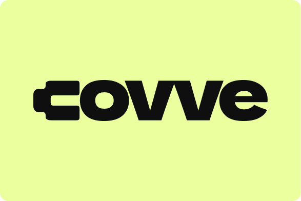 Covve wordmark — dark on lime