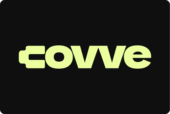 Covve wordmark — lime on dark