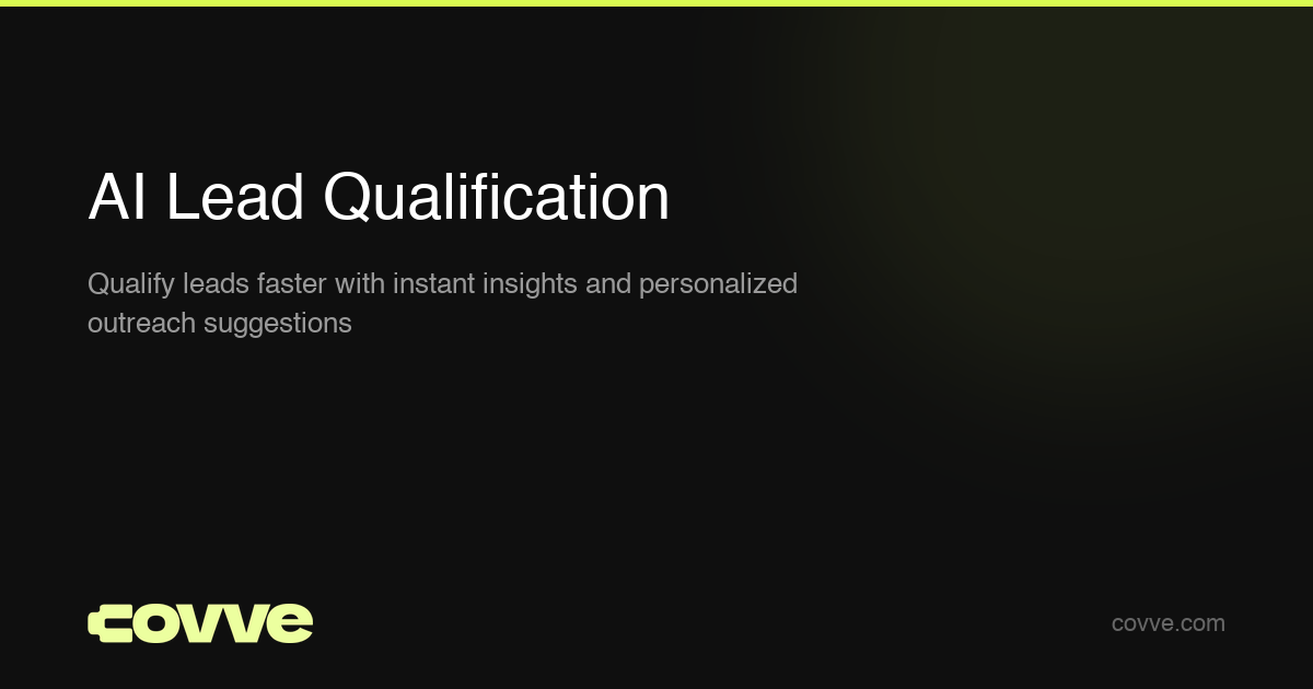 AI Lead Qualification — Instant Lead Insights | Covve