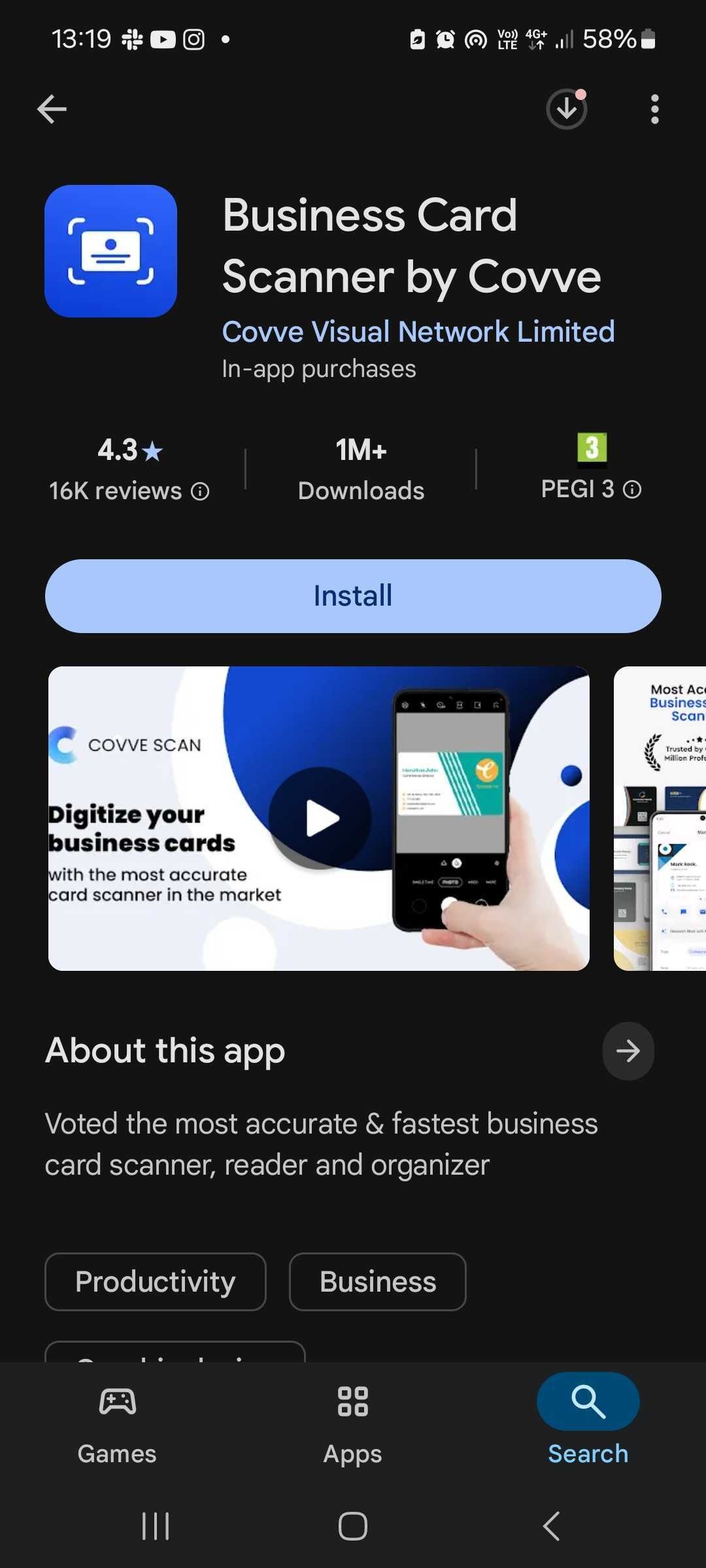 Google Play Store View