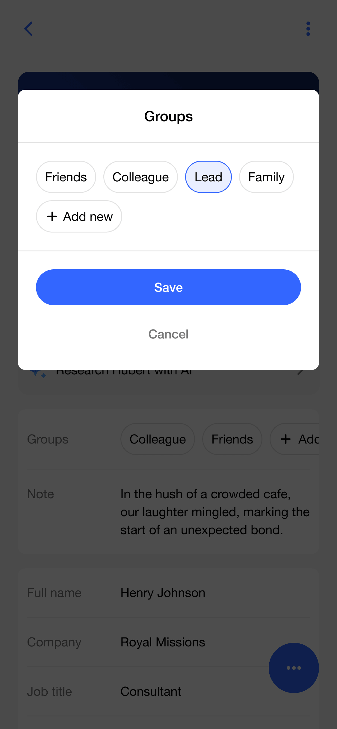 Default Groups View