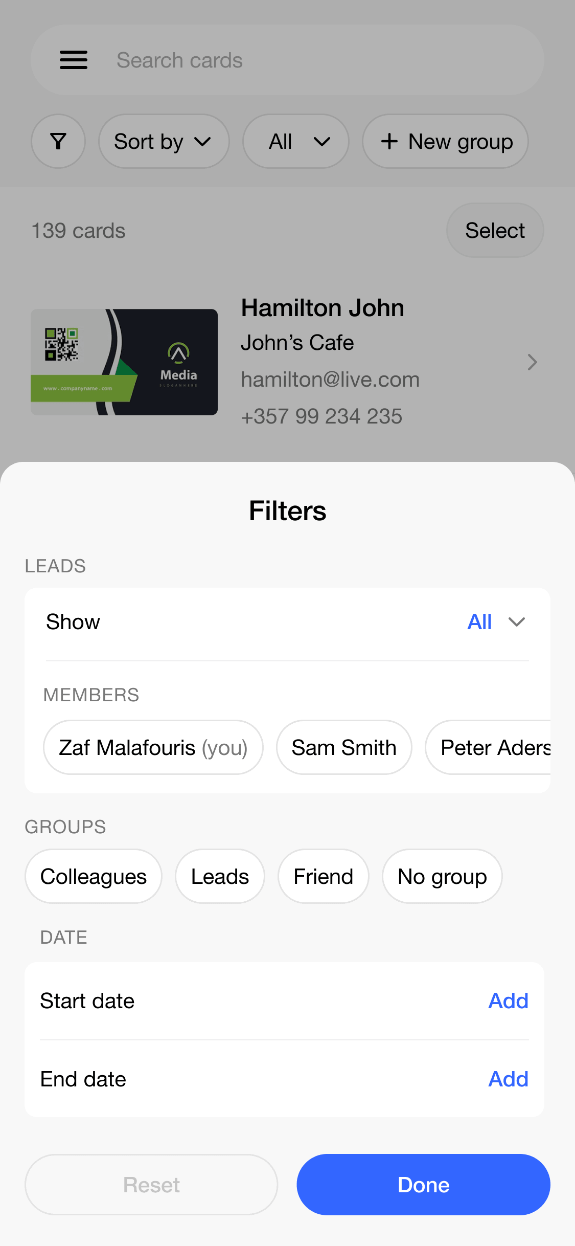 Team Filters Active